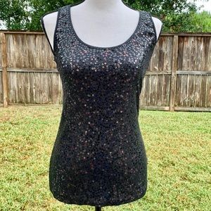 Two Express Sequin Tank lot silver and black!